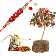 Rakhi with Almonds and Elegant Gem Tree