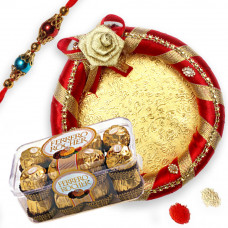 Delicious Treat of Fererro Rocher with Rakhi and Pooja Thali