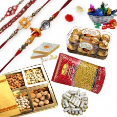 4 Rakhi Threads with Gift Hampers