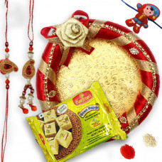 Bhaiya Bhabhi Rakhi with Kids Rakhi Pooja Thali and Sweets